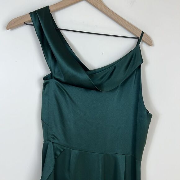 Michelle Mason Intermix 100% Silk Midi Dress One Shoulder Size 2 NWT - Picture 5 of 12